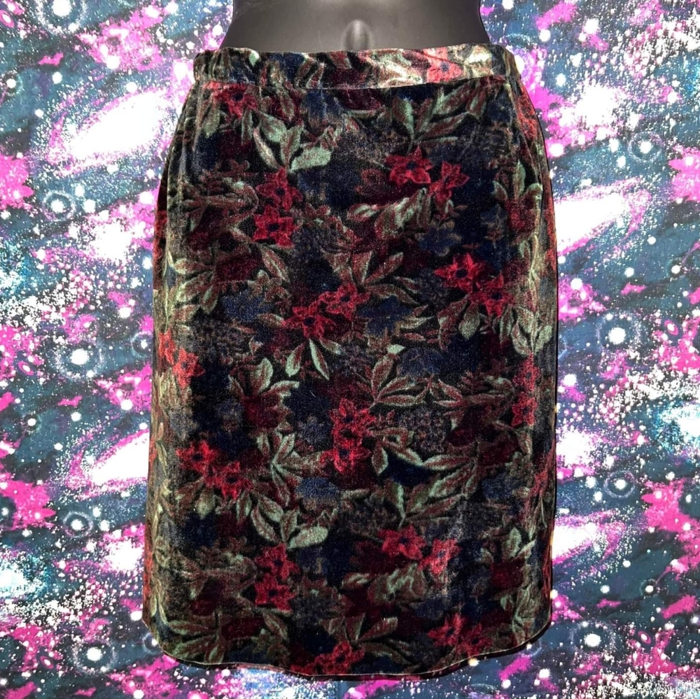 Vintage Velvet Floral Skirt